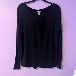 PINK Victoria’s Secret Lace Up Long Sleeve Tee